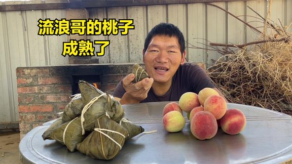 流浪哥果园的桃子成熟了,想去市场卖4块一斤,在桃树下套种生姜