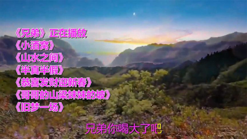 《兄弟》《小酒窝》《山水之间》《半真半假》《旧梦一场》